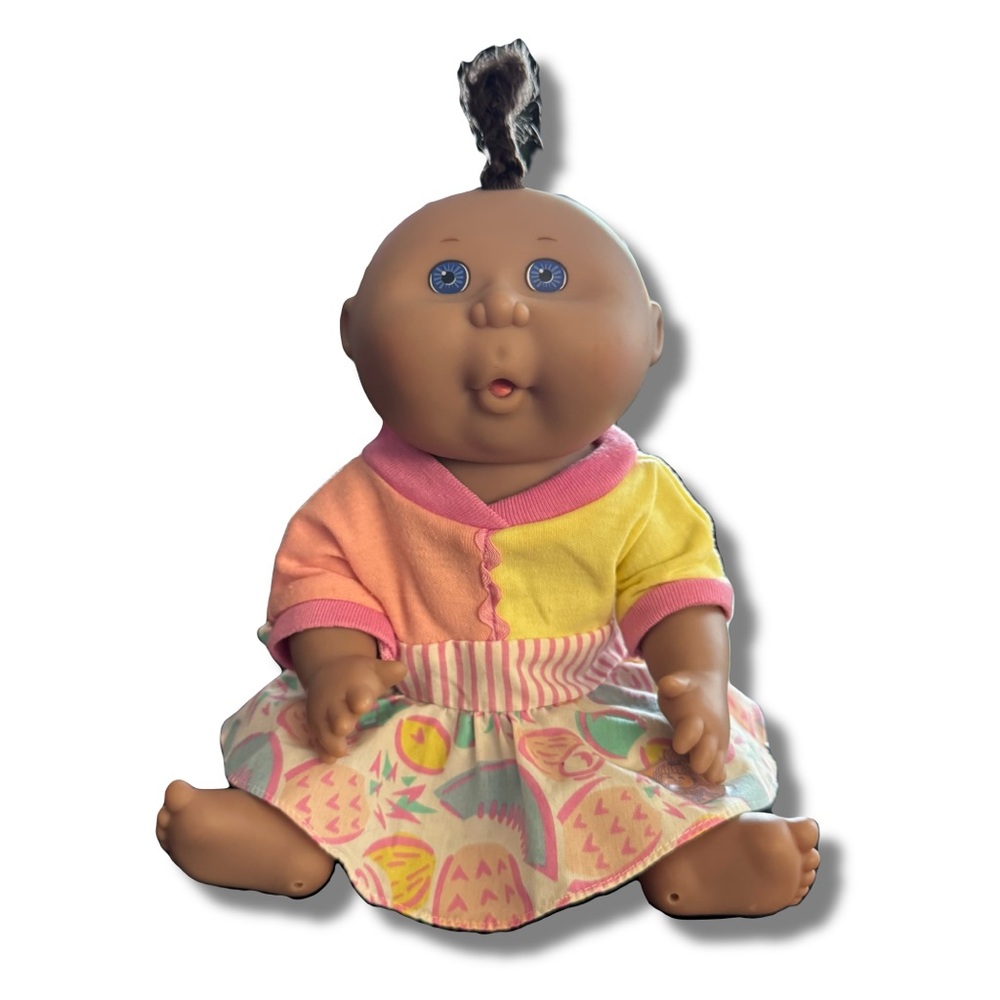 Vintage Cabbage Patch 1991 Mattel Doll with Pink and Yellow Outfit